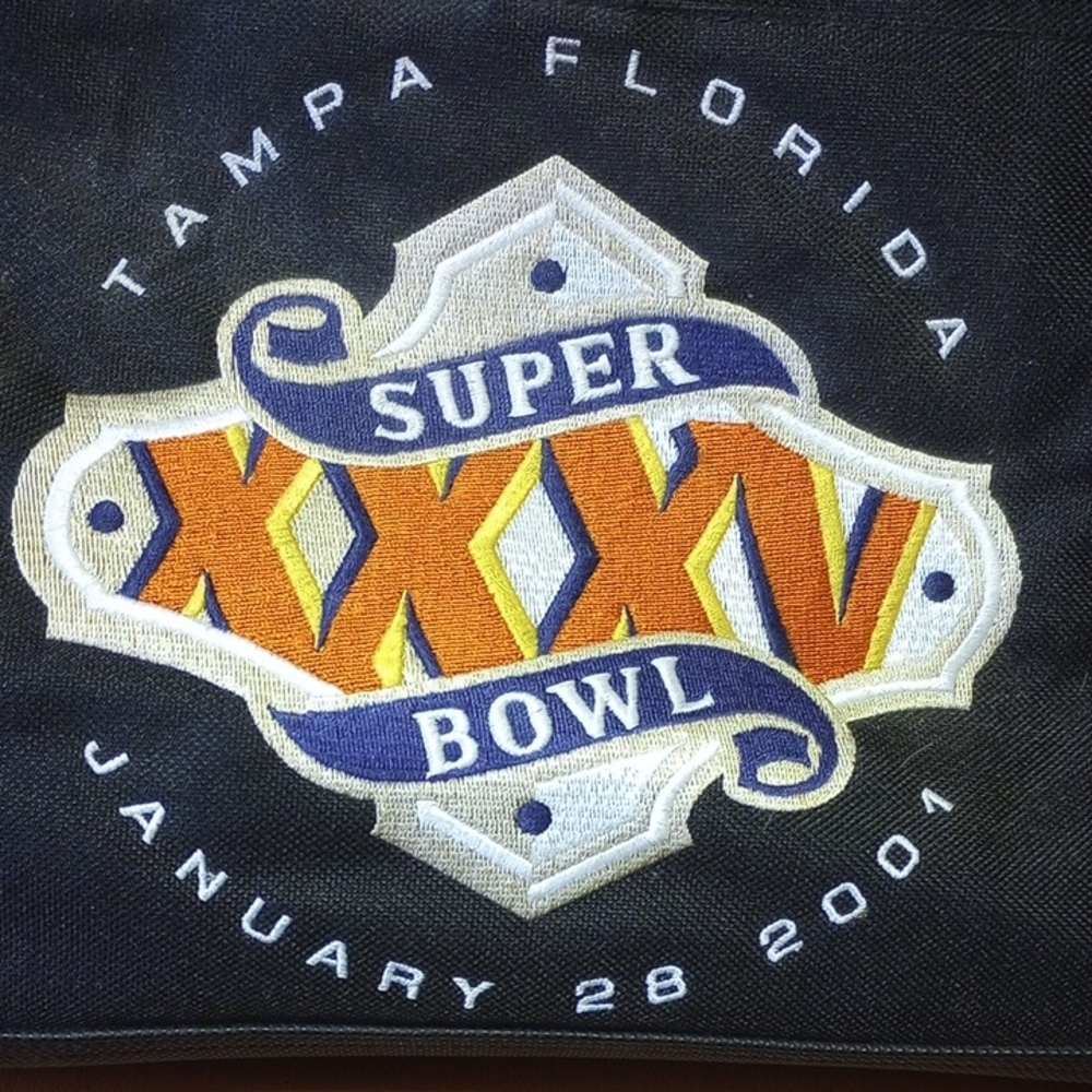 RARE Vintage Super Bowl XXXV Tampa Black Duffle Bag, Adidas, Ravens & Giants